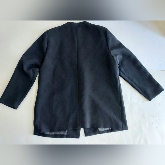 NWT Gabrielle By Molly Bracken Black Open Front W/2 Zip Pockets Blazer Size 52 - Picture 7 of 11